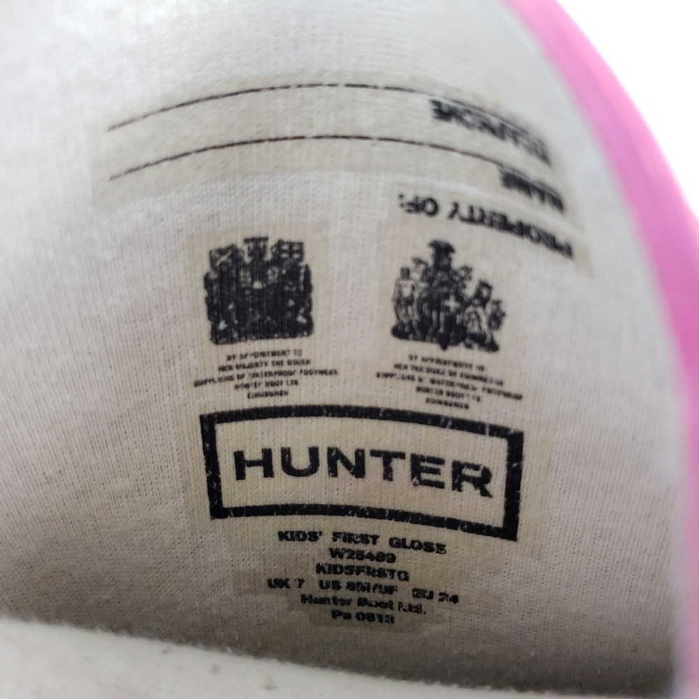 **NFS** HUNTER Toddler Pink Gloss Rain Boots UK 7 - Picture 8 of 8